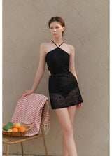 Luna Knit Swimdress Black