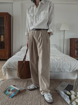 Kona basic three tuck wide pants