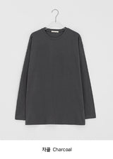 [unisex] Napyu Slit Over Plain Long Sleeve Tee