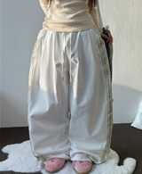 HIGH QUALITY🌷🖤SIDE FLOWER BOHEMIAN BACK-SNAP PANTS 🪻🌼🥀3COLOR