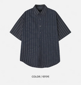 [S/S] Multi stripe half shirts(2color)