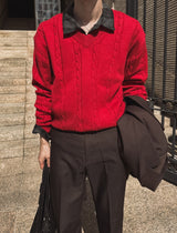 Beark Crop Cable Knit