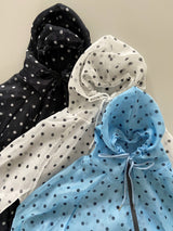 Danbury See-through Dot Hooded Loose Fit Jumper Summer Outerwear 3 Colors