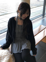 [Tie SET] Alan Muffler Button Shirring Sleeveless One Piece