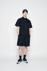 25SS オーバーサイズリップストップショートパンツ ブラック