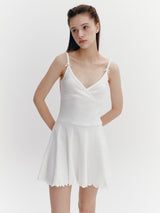 Wave Flare Dress Ivory