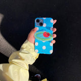 [ Sky blue white dot ] Hard Case