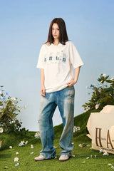 グラディエントニットパッチTシャツ