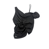ONE-SHOULDER SHIRRING BLOUSE_BLACK