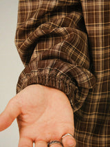 [SEMADE] City Check Overfit Hoody Shirts