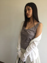 Bone Silk V Cardigan (2color)