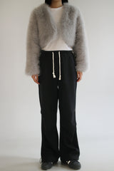 Crop fur jacket
