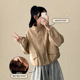 Fumo High Neck Banding Suede Jumper