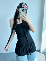 OFF-SHOULDER LAYERED SLIM DRESS🖤🩶 - 2 COLORS