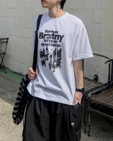 ウィーバー プリント オーバーサイズ ハーフスリーブ Tシャツ
