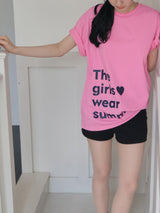 Girls wear summer T-shirt - Hot pink
