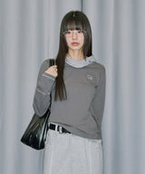 Out Pocket Henleyneck Hood Long Sleeve - GREY