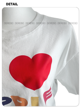 I Love Apple Cotton Oversized Fit Half Sleeve Tee