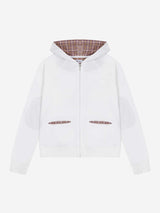 1/2 ポケットパッチワークフーディジップアップ (WHITE)