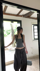 Bold Shoulder Stripe Sleeveless T-shirt