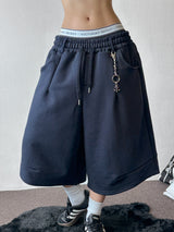 Value Keyring Circle Pintuck Bermuda Shorts 4 color