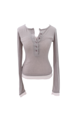 Button layered T (3color)