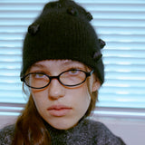 Rose Mohair Beanie (BLACK)