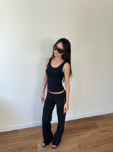 low rise track pants