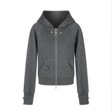 Kaelin Stud Pocket Hood Zip-Up
