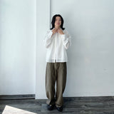 Japanese Clean Fit Refreshing Textured Solid Light Shirt