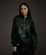W BLUEBIRD HALF ZIP-UP SWEATSHIRT GREEN