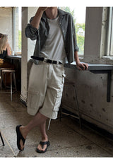 [Unisex] リネンクロップチェックシャツ ver.2(3color)