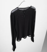 リンクルメッシュカーディガン ブラック