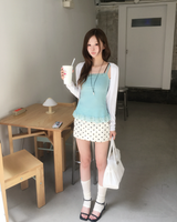 Satin dot skirt