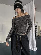 セインボカシオフショルダーニット