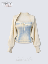 Vanilla Stripe Bolero Top Set