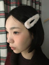 Bunny Faux Fur Snap Hair Clip (3color)
