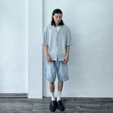 Ice Mist Textured Open Collar Shirt
