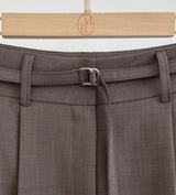Dinet High-Waist Pintuck Shorts Slacks (Belt Set)