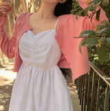Heart Shirring Bische Mini Dress