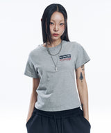 ホースボックスクロップドTシャツ - グレー