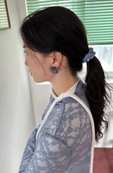 beads pop earring - navy