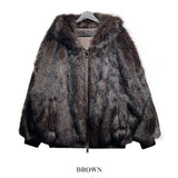 Kuro two way fur hoodie zip-up