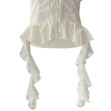 Lace Frill Two-Way Built-In Bra Sleeveless Top