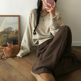 [BELLIDE MADE] ルーズフィットストライプVネックニット