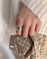 [925SILVER] STARRY CREAM STAR PATTER RING