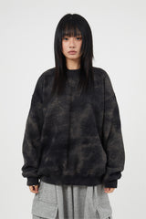 Flame tie-dye wool knit sweatshirt