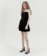 コルセットプリーツロースカート Black