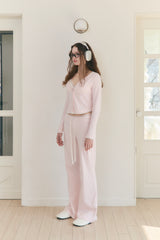 Sweet Dreams Lace Flare Pants (Pink)