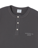 26SS ADLV ヘンリーネックワッフル長袖Tシャツ